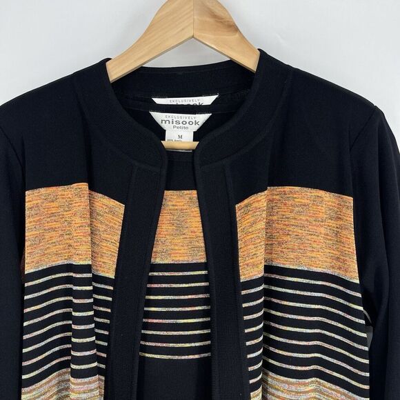 Exclusively Misook Sweater Set Size Medium Petite Cardigan Shell Tank Top 2 Pc - Picture 2 of 12